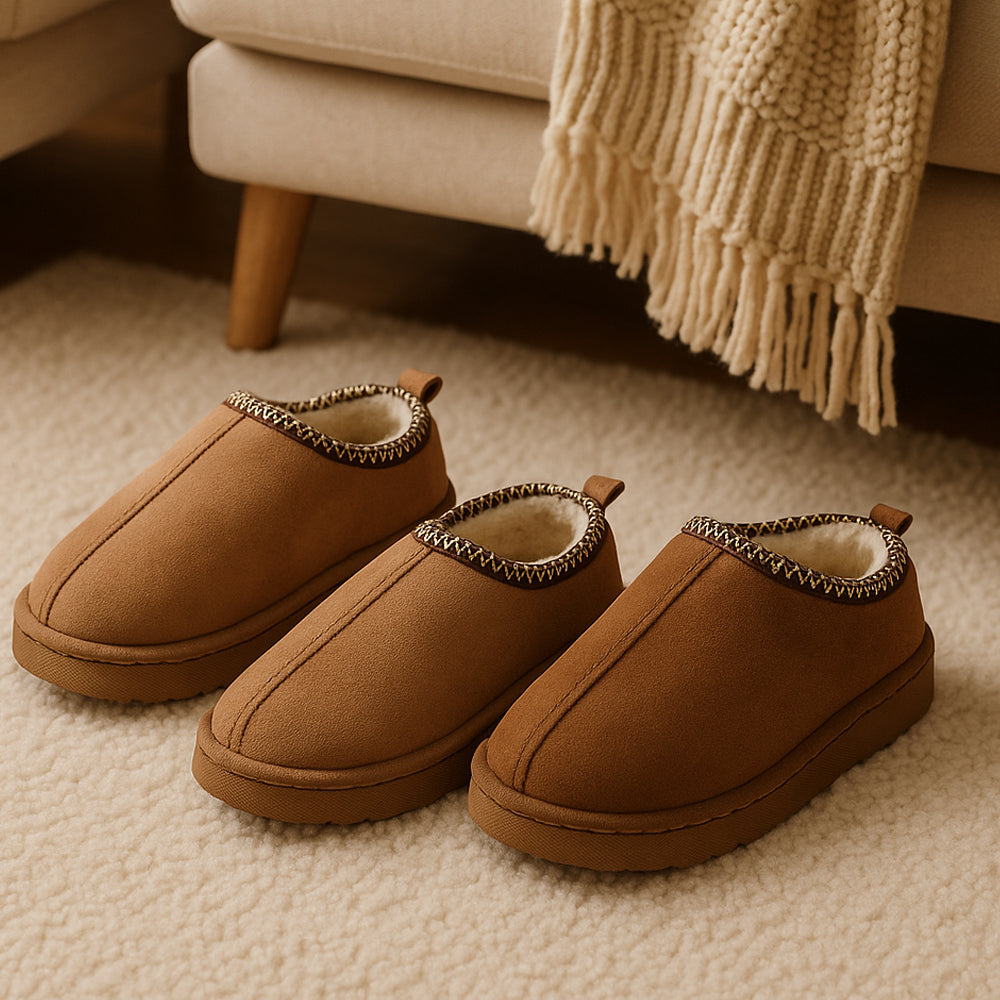 Tofflor – Mjuka, varma & lyxiga (brun & beige)