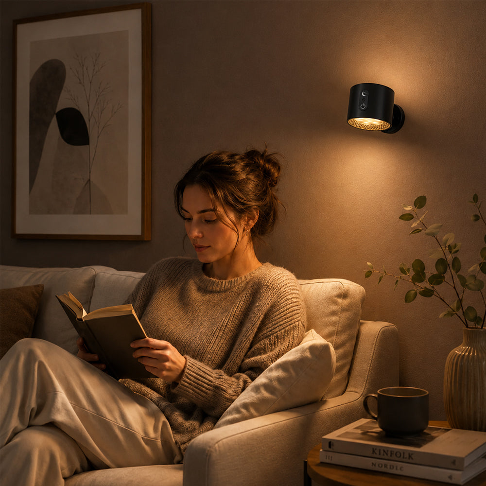LED-nattlampa 360° roterbar, magnetisk, 3 färgtemperaturer – vit eller svart