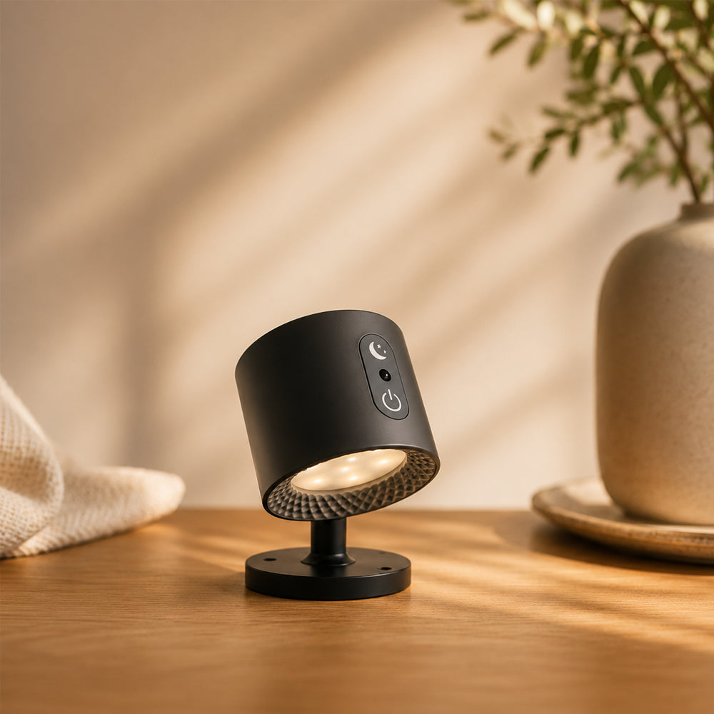 LED-nattlampa 360° roterbar, magnetisk, 3 färgtemperaturer – vit eller svart