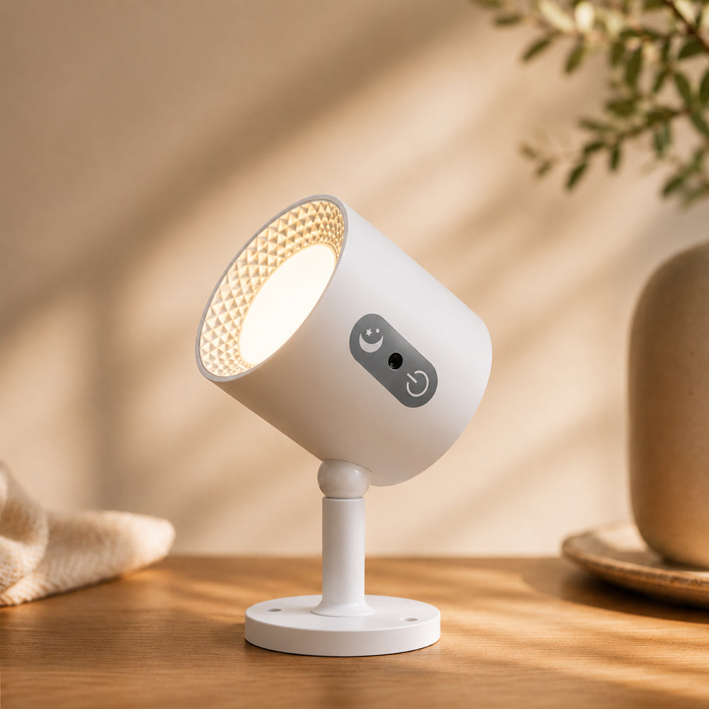 LED-nattlampa 360° roterbar, magnetisk, 3 färgtemperaturer – vit eller svart