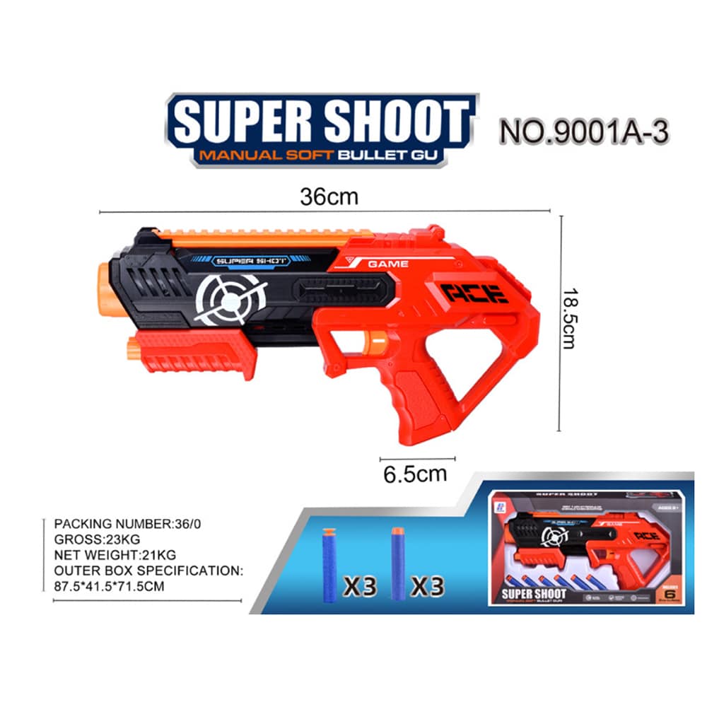 Soft Bullet "Super Shoot" - 4 olika, supercoola pistoler -
