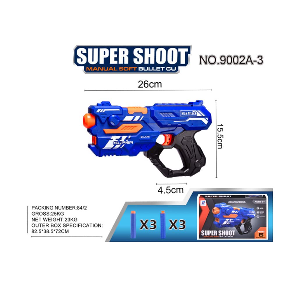Soft Bullet "Super Shoot" - 4 olika, supercoola pistoler -