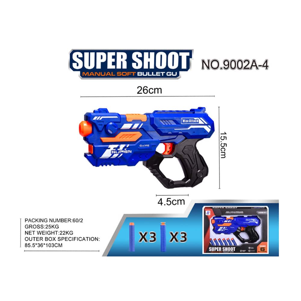 Soft Bullet "Super Shoot" - 4 olika, supercoola pistoler -