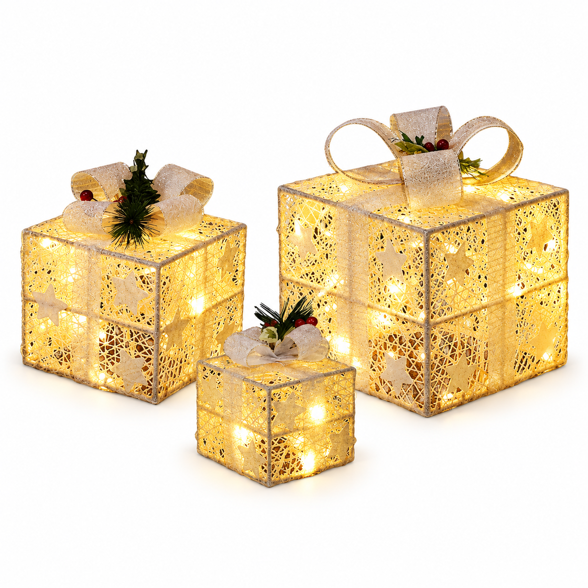 LED-presentask, Transparent - Set om 3 -