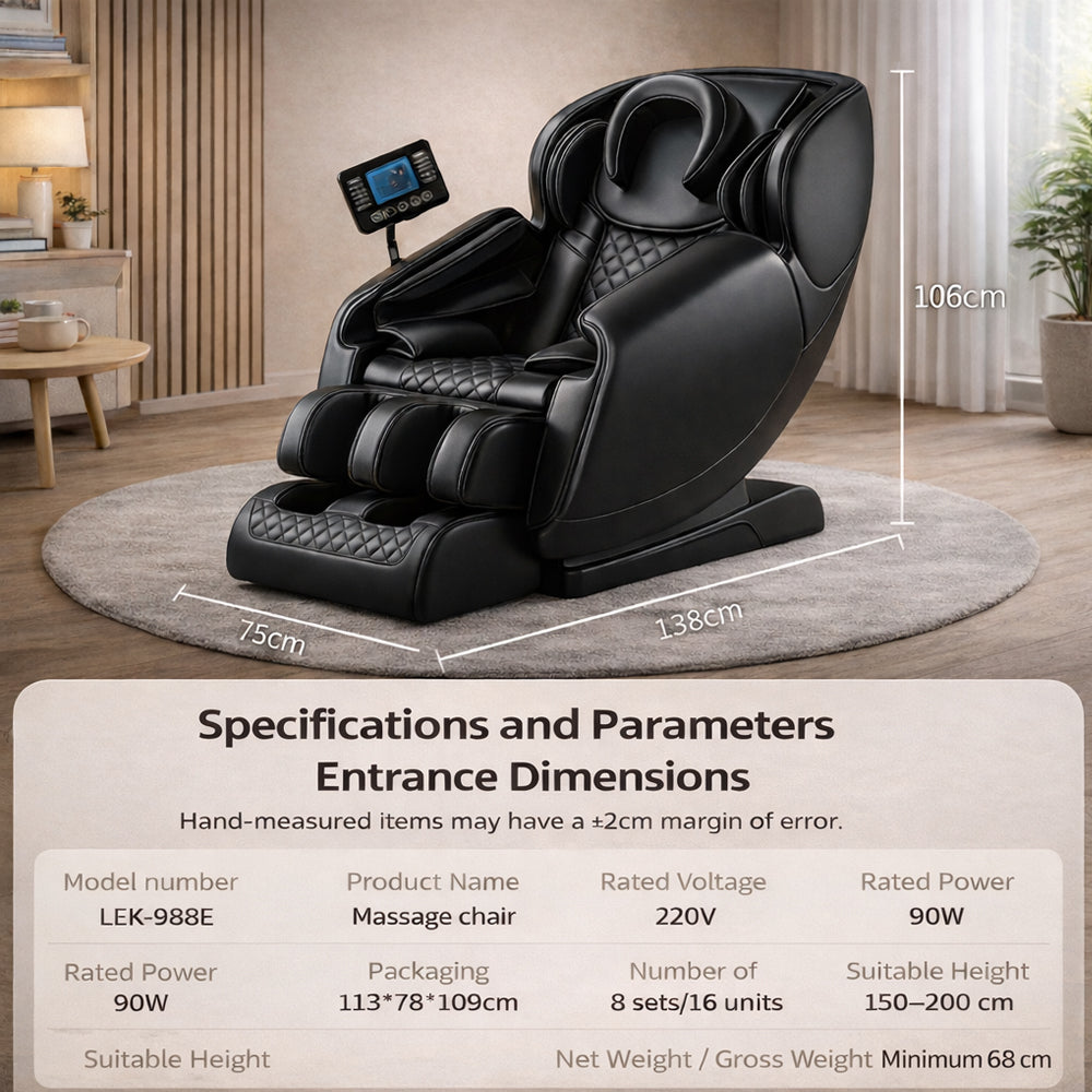 Lyxig massagestol – med Zero Gravity, värme och helkroppsmassage – modell 988E
