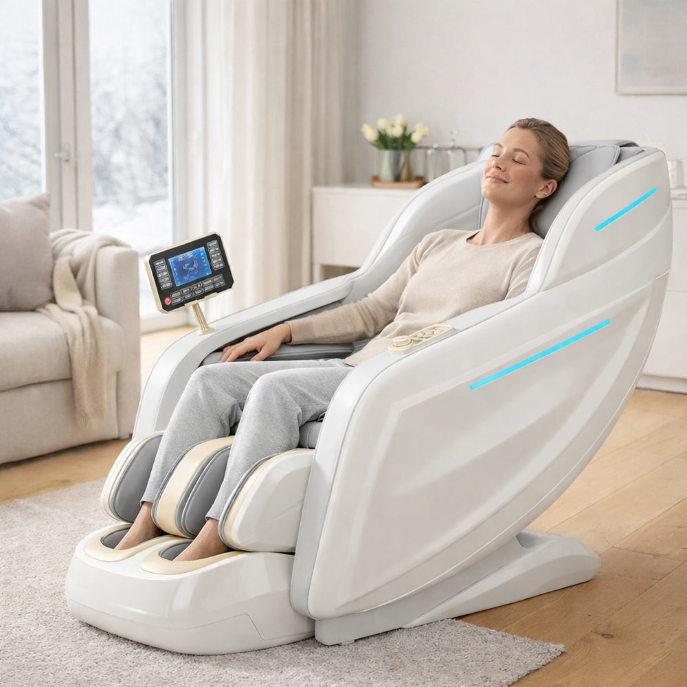 Massagestol 3D med kroppsskanning, SL-skena, 32 airbags, värme i ländrygg/ben & Zero Gravity- Modell 988Q6