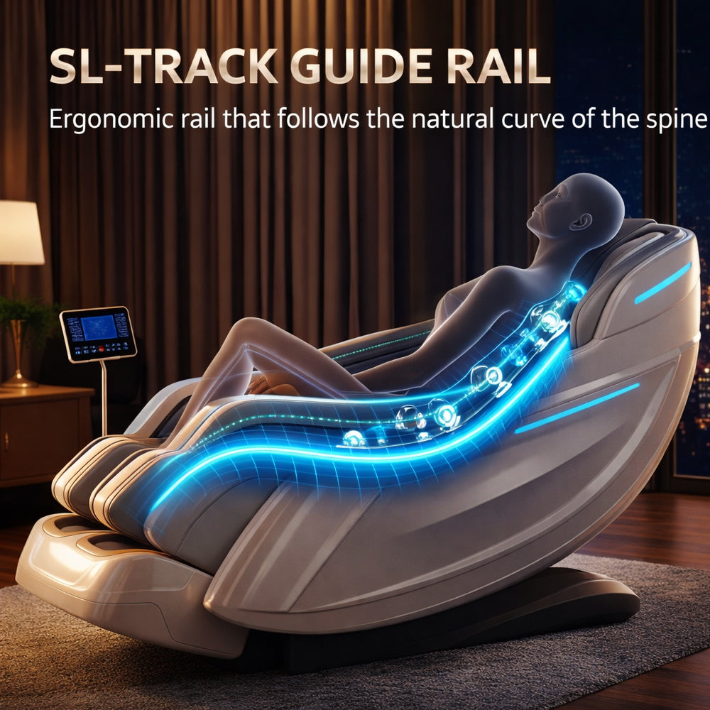 Massagestol 3D med kroppsscanning, SL-skena, lufttrycksmassage, värme i ben/ländrygg & Zero Gravity - Modell 988Q6