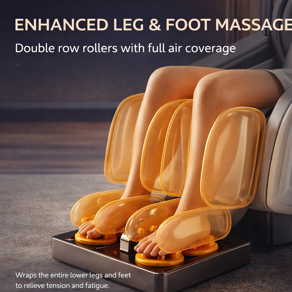 Massagestol 3D med kroppsscanning, SL-skena, lufttrycksmassage, värme i ben/ländrygg & Zero Gravity - Modell 988Q6