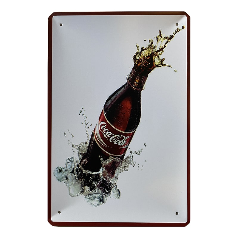 Metallskylt Coca Cola Vit