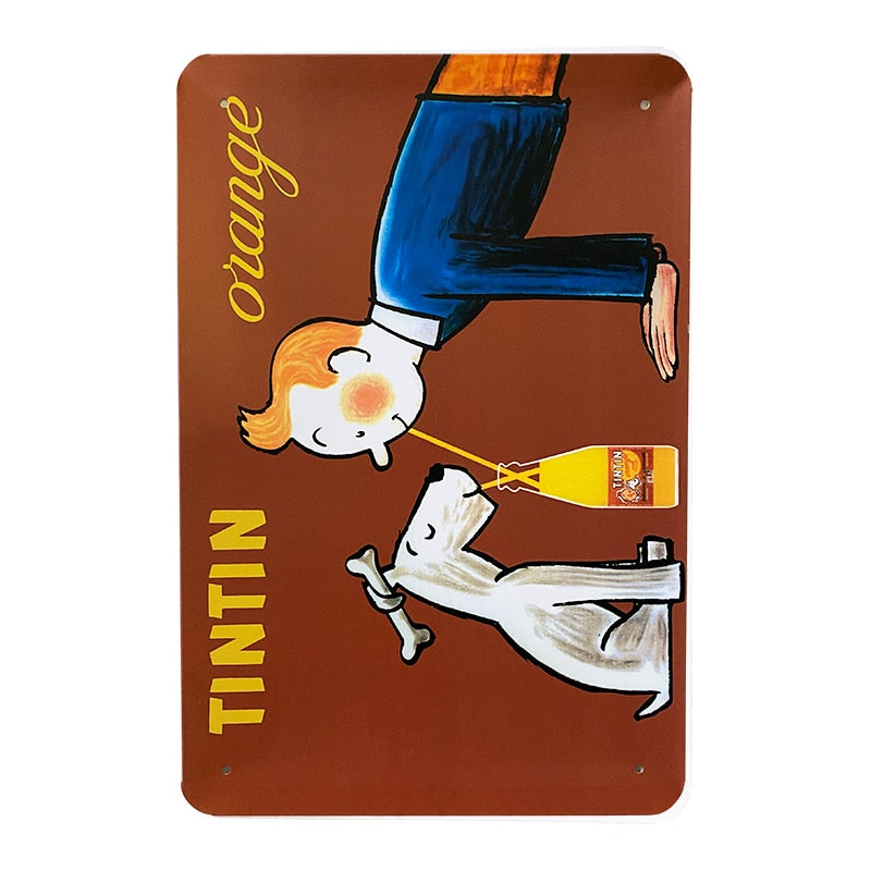 Metallskylt - TinTin Orange