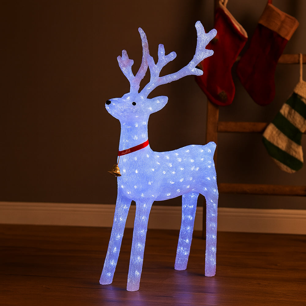Ren i akryl – 130 cm hög med LED-belysning