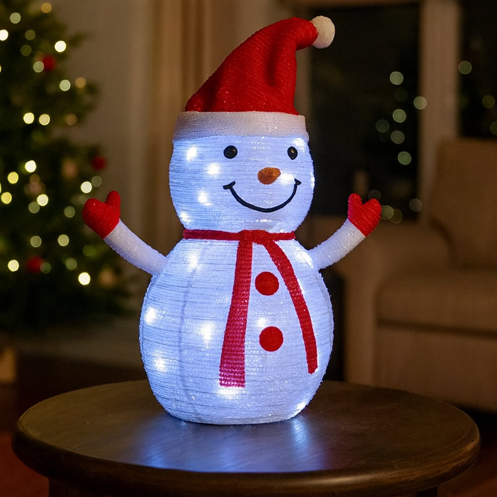 Snögubbe 70 cm - Hopfällbar med timer -