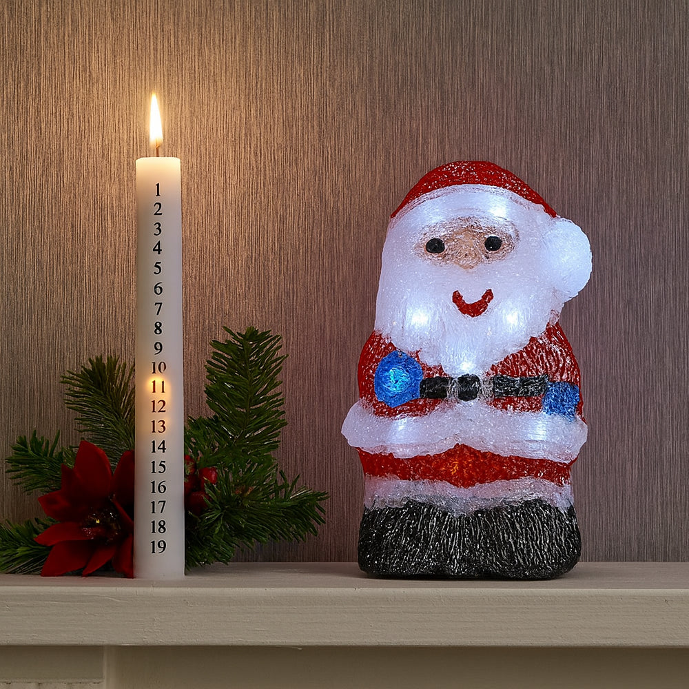 Tomte Akryl - höjd 20 cm med LED-ljus