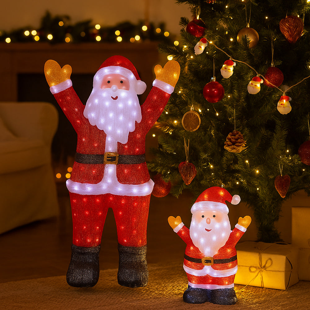 Jultomte i akryl – 120 cm hög med LED-belysning