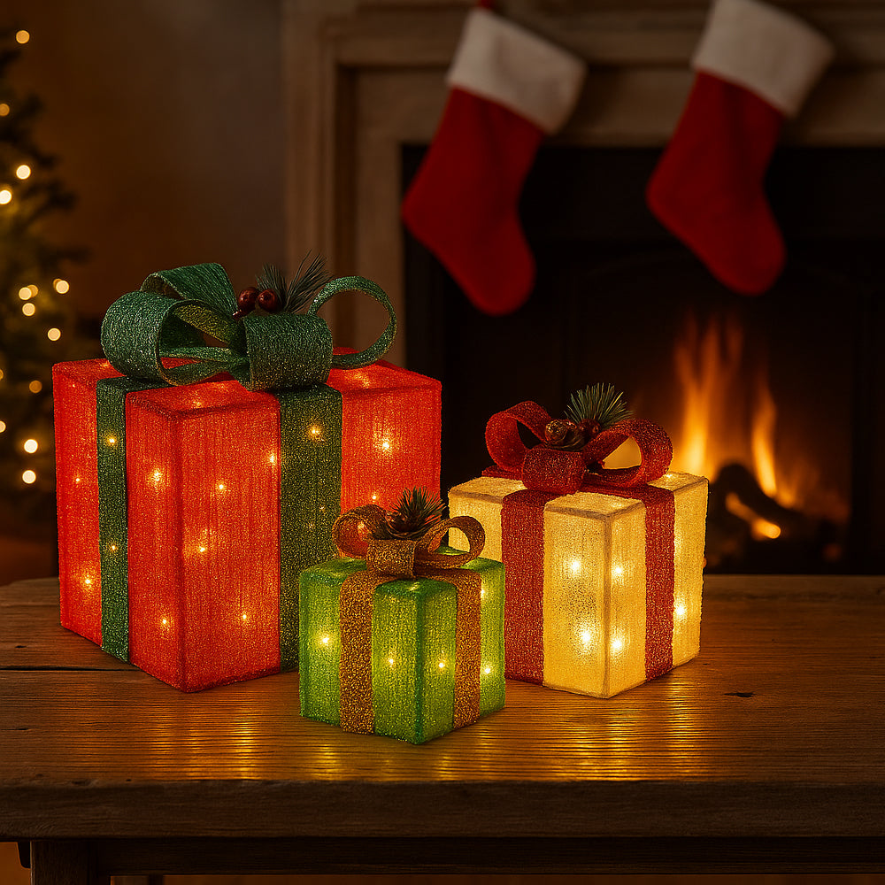 LED-presentask, Kulörta färger - Set om 3 - röd, grön & gul