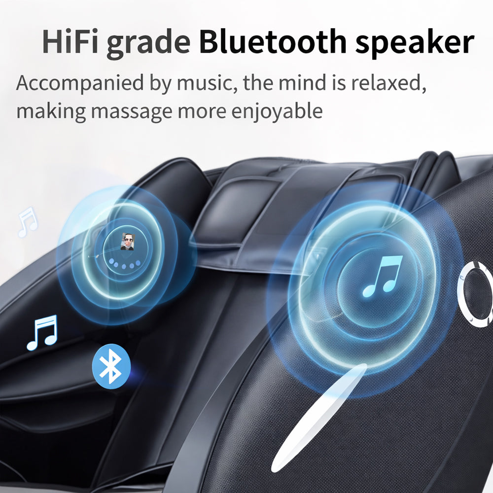 Massagestol 2D – Värmeterapi, AI-styrning, Zero Gravity – Modell A5 Plus