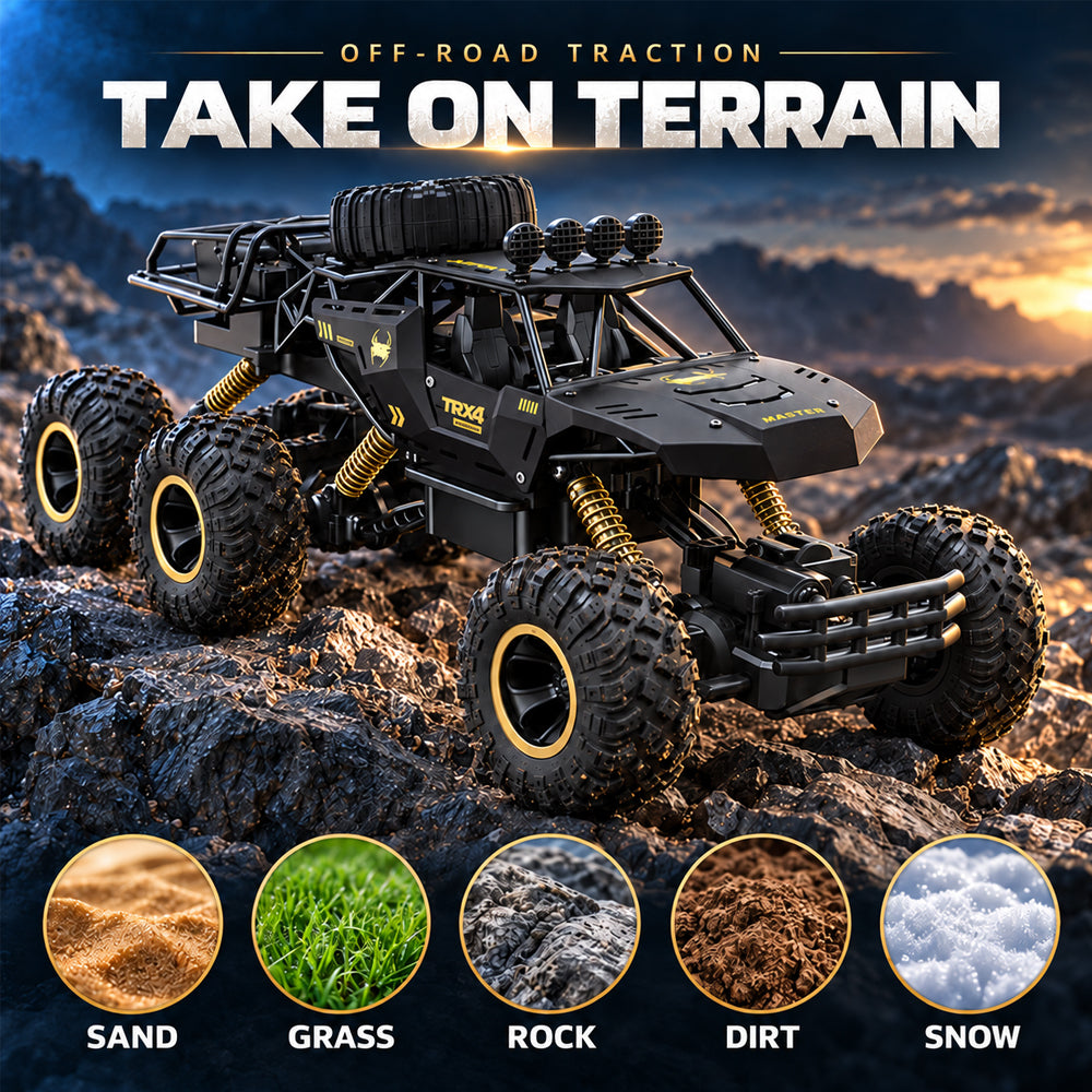 Radiostyrd offroadbil med 6 hjul  - Svart eller guld