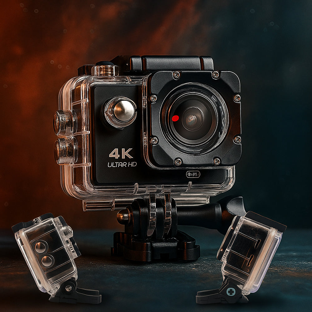 Action Camera 4K m/vattentätt fodral 30 meter - 16,0 megapixlar