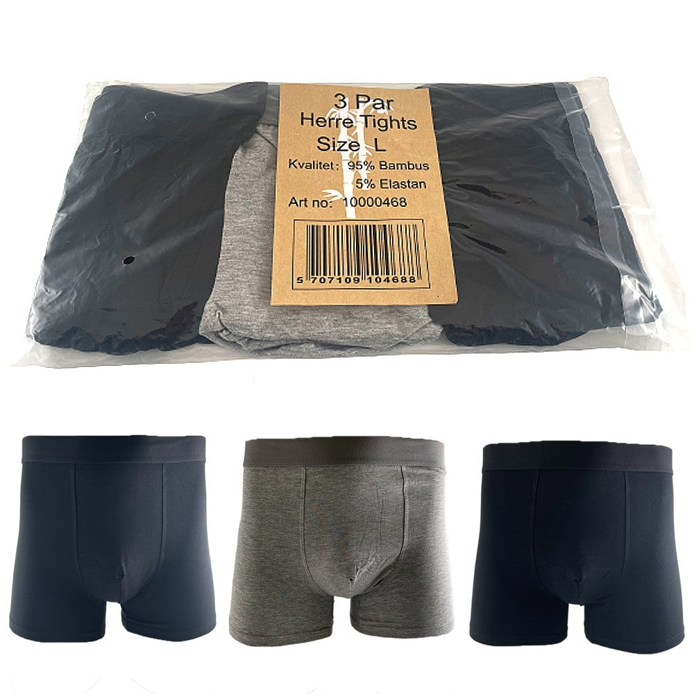 3 par bambukalsonger/boxershorts för män
