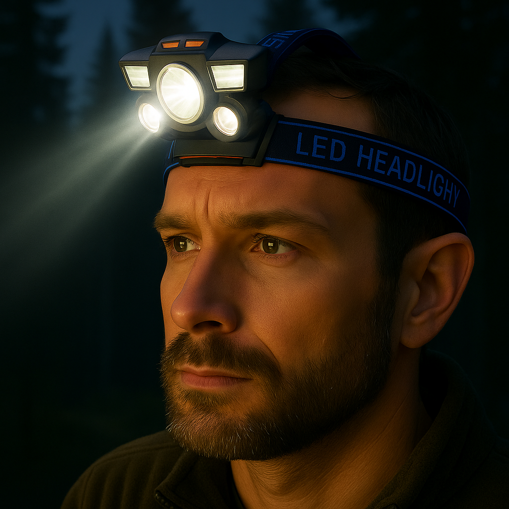 Pannlampa 300 lumen, vattenavvisande – 4 ljuslägen