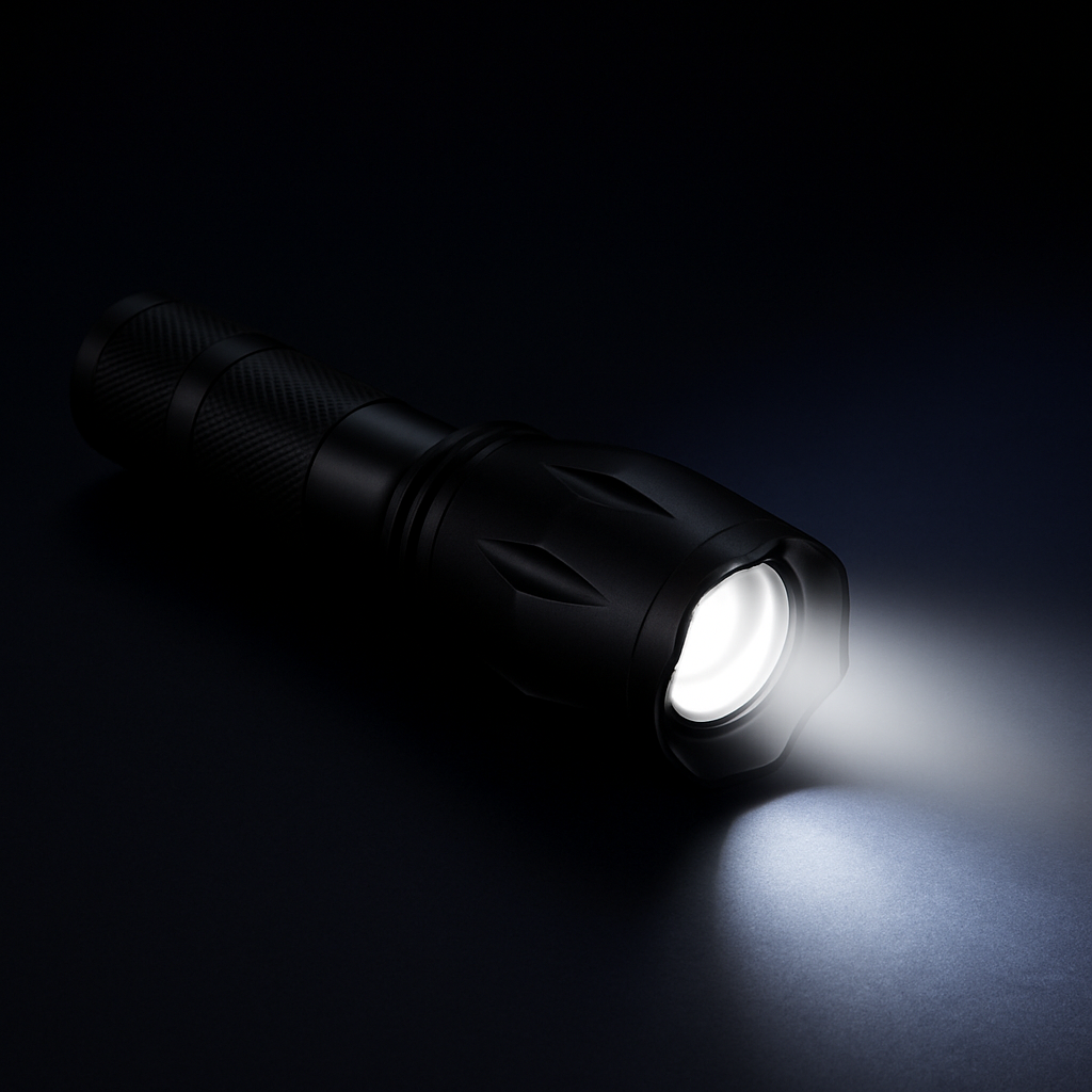 LED Bundle: kraftig pannlampa & vattentät taclight ficklampa