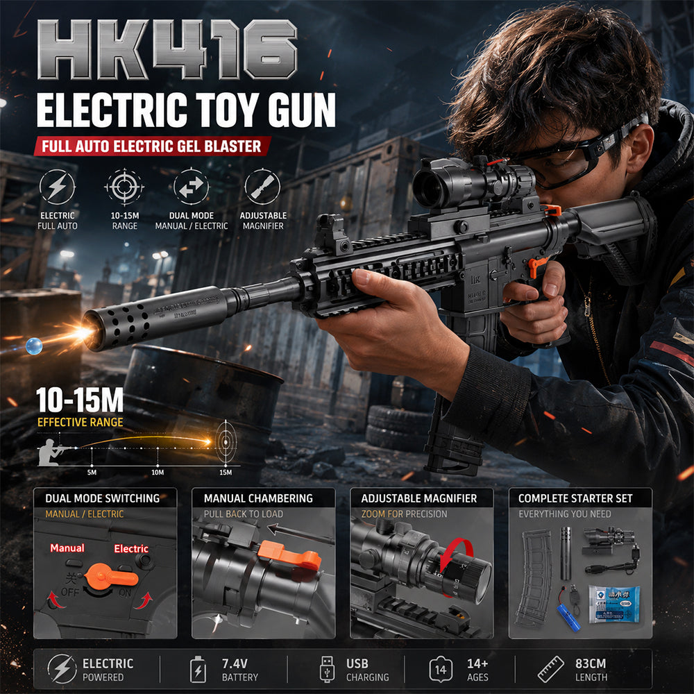 Vattengelblaster inkl. gelékulor – långdistans med kikarsikte modell HK416