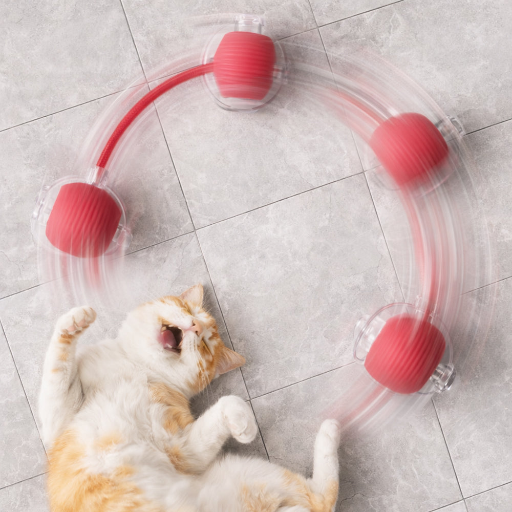 Smart interaktiv kattboll med snöre