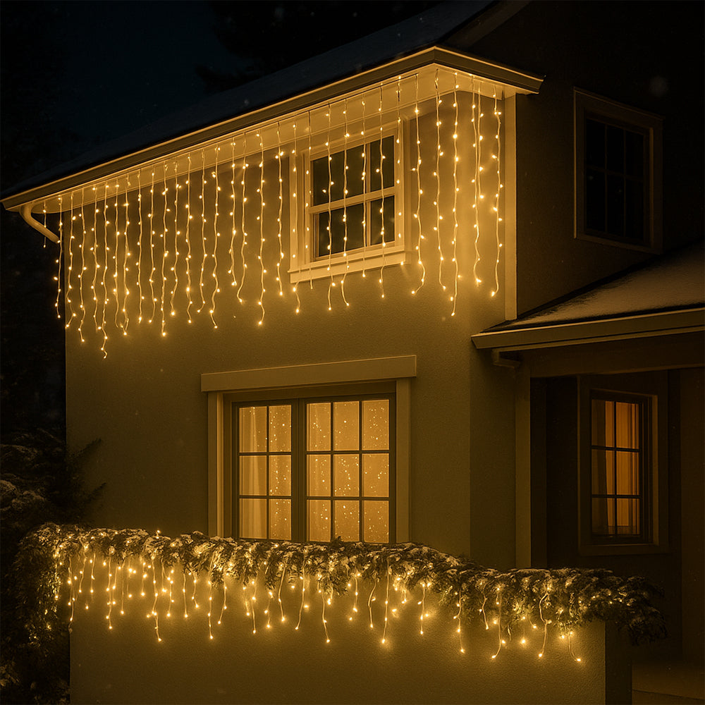 Ljusslinga med istappar 95 LED 3 meter, varmvit