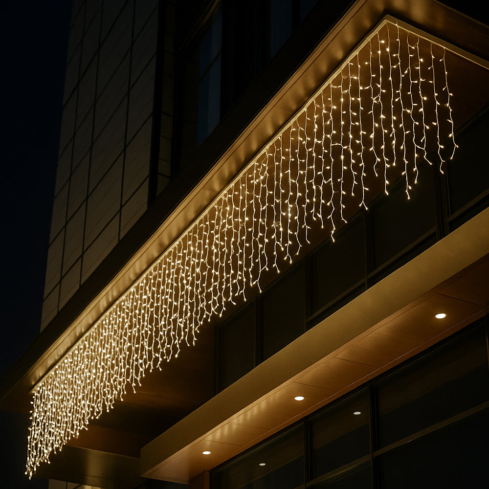 Ljusslinga med istappar 95 LED 3 meter, varmvit