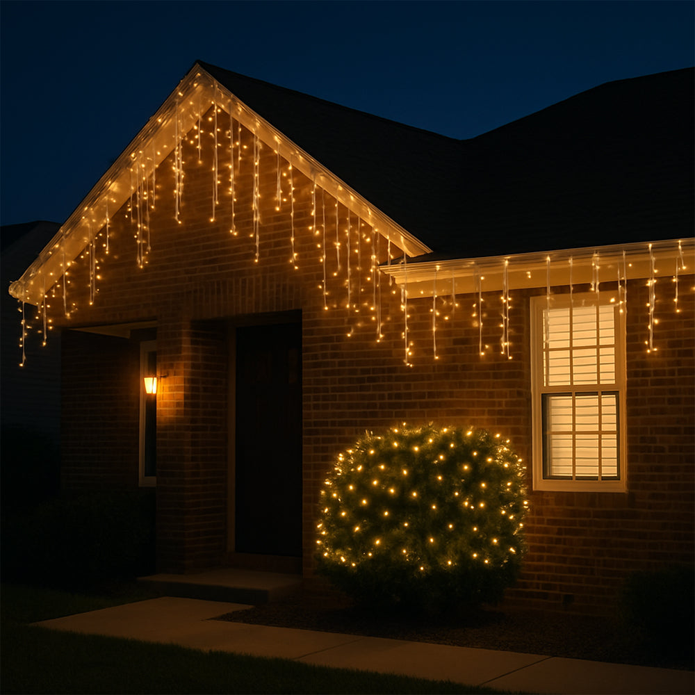 Ljusslinga med istappar 95 LED 3 meter, varmvit