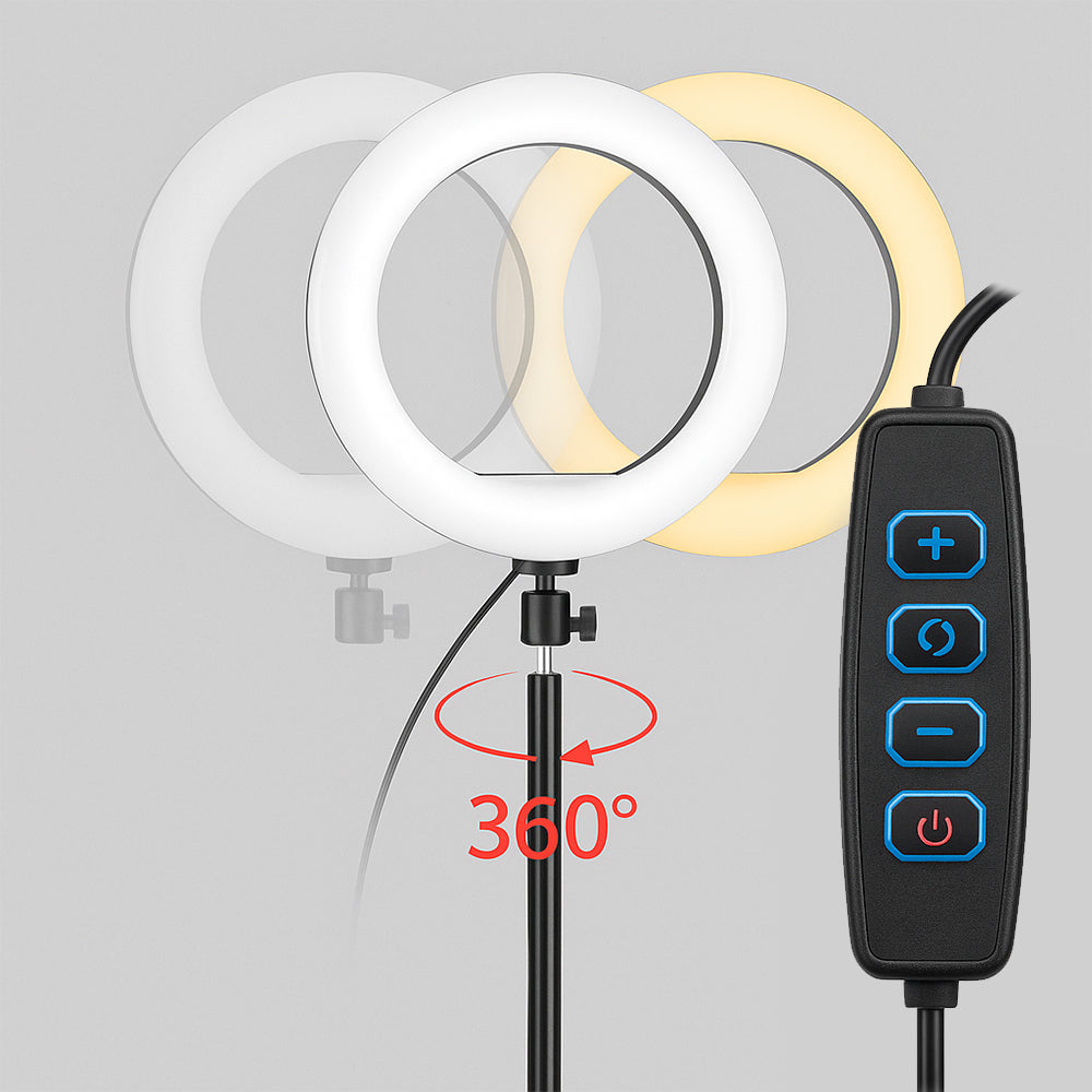 Ring Light med stativ – 3 färgtemperaturer – LJJ-26