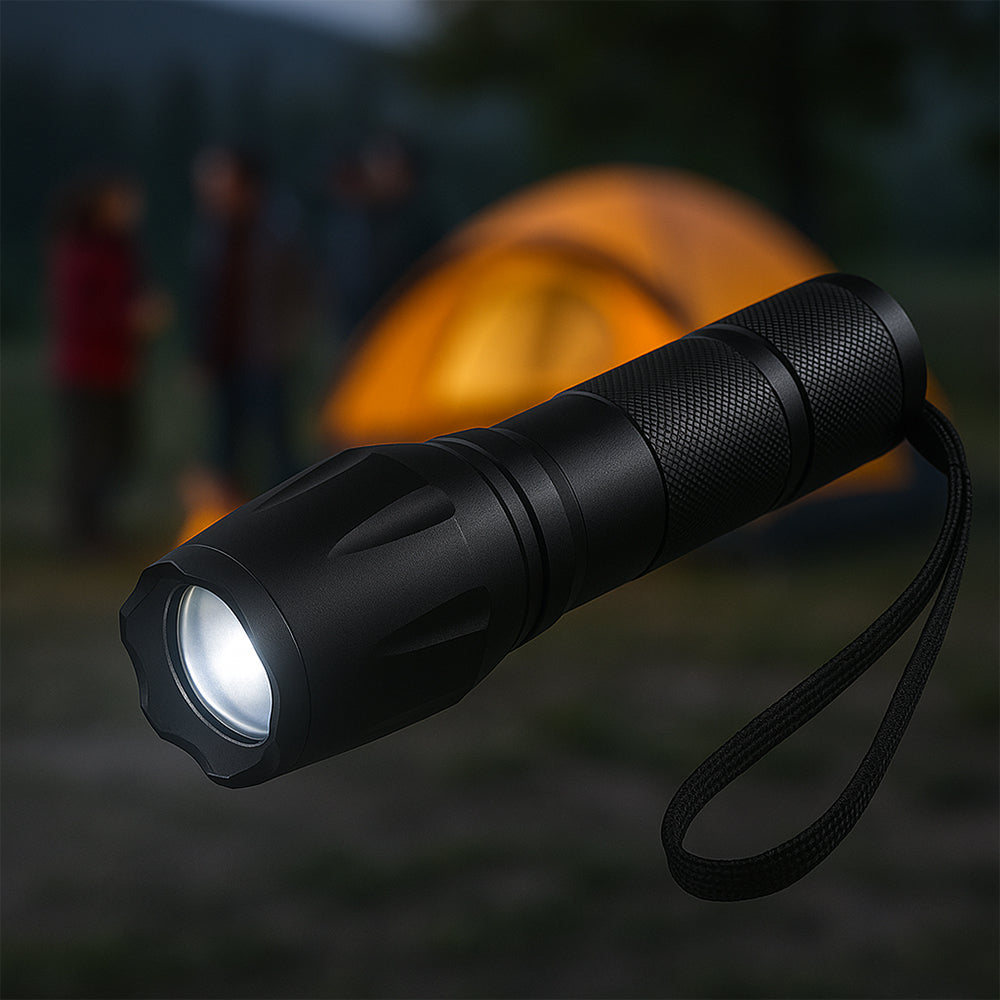 Taclight LED zoomficklampa (vattentät och stöttålig) m/5 funktioner
