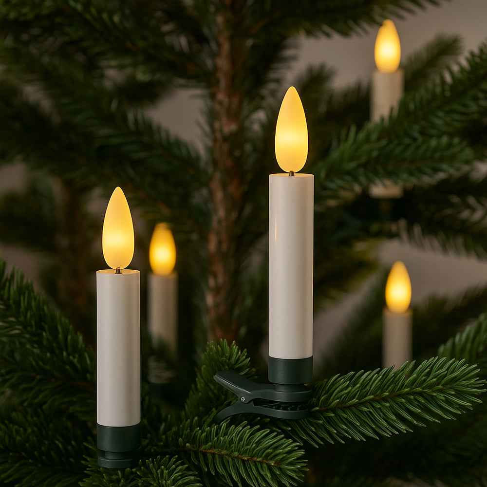 Trådlösa LED-julgransljus med fjärrkontroll – 10, 20 eller 30 st.