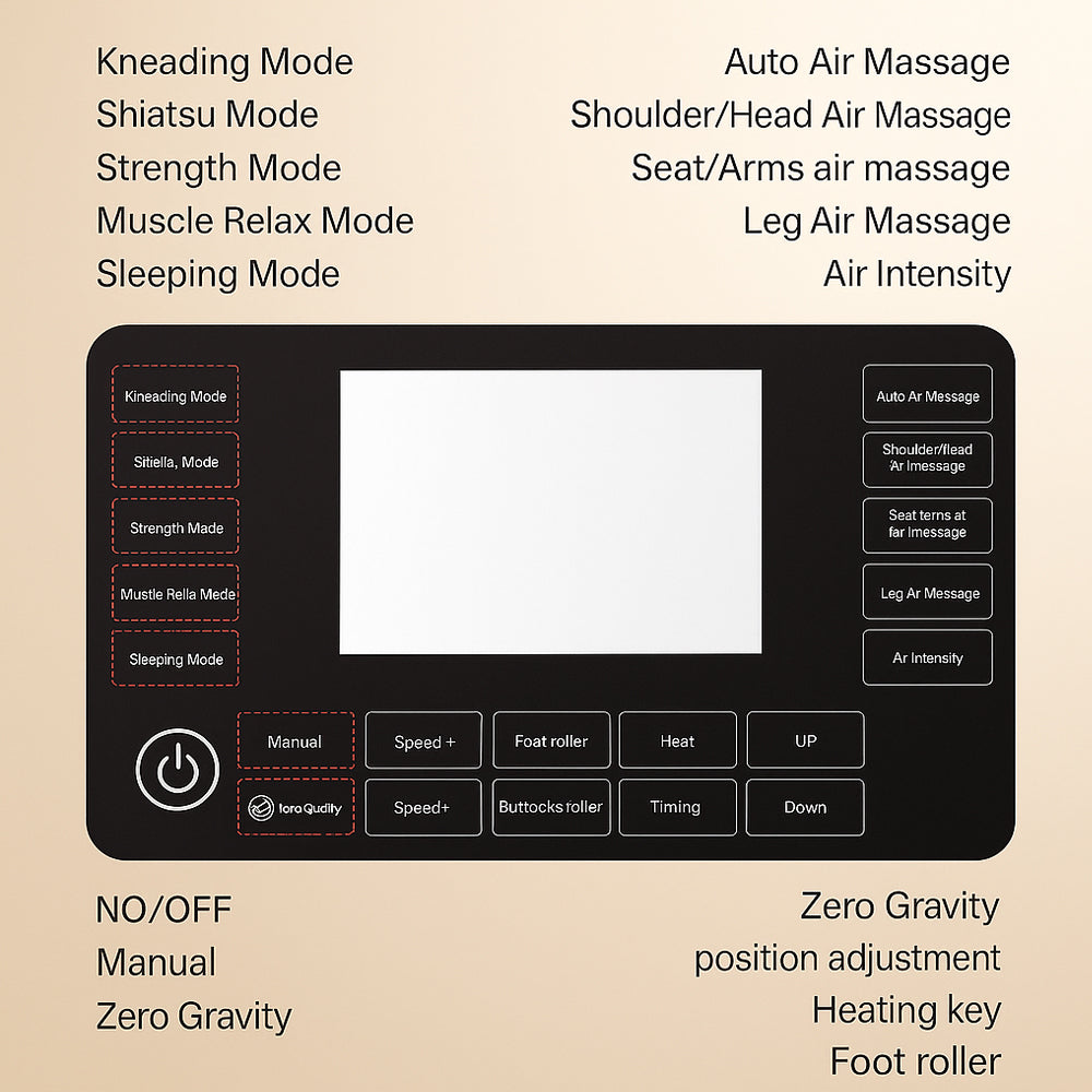 Massagestol 8D - S-teknologi, Zero Gravity och Värmebehandling - Model S9