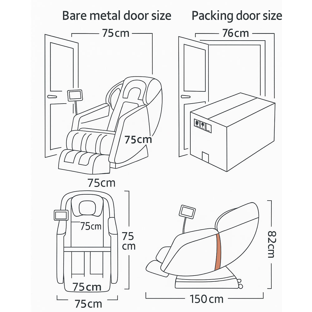 Massagestol 8D - S-teknologi, Zero Gravity och Värmebehandling - Model S9