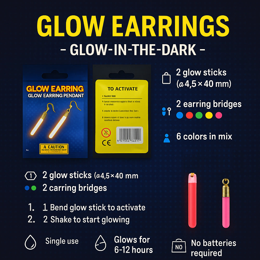 Glow-in-the-dark örhängen – Höj ljuset och festen!