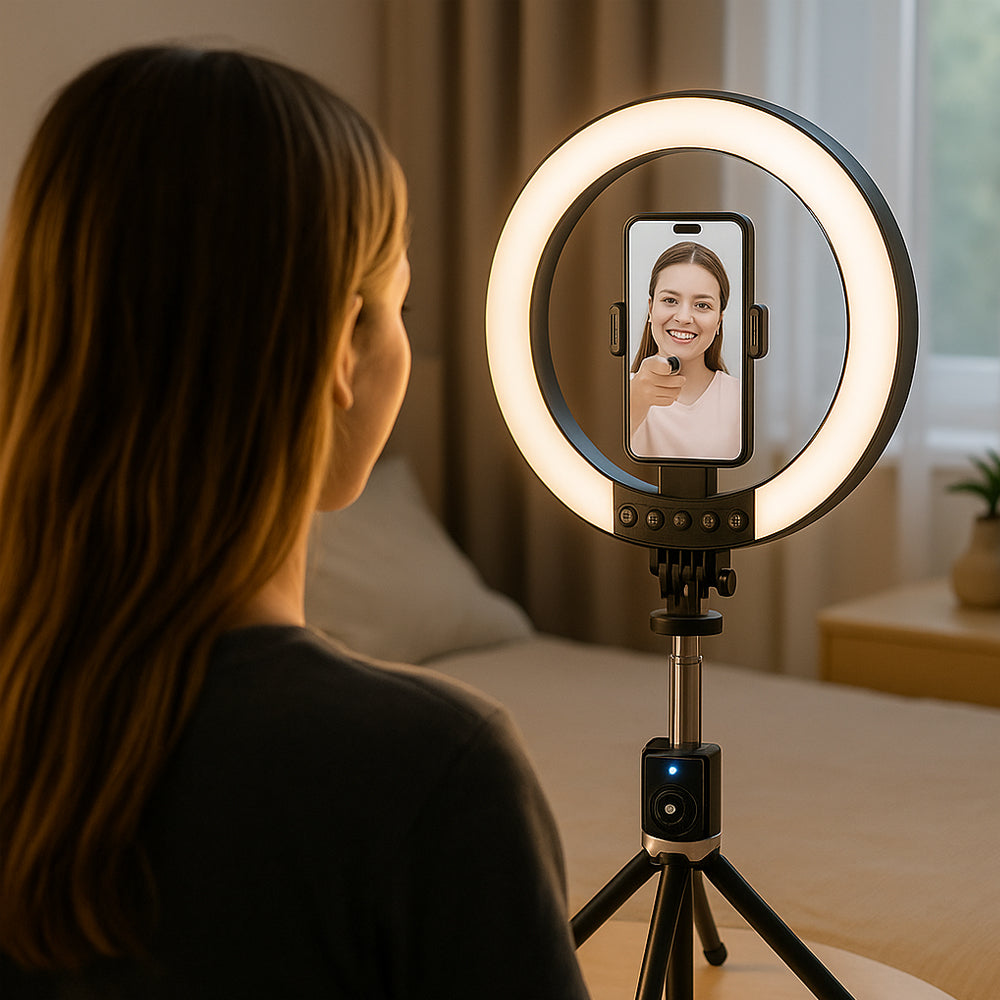 Ring Light med fjärrkontroll & stativ – 3 färgtemperaturer – P220-Q