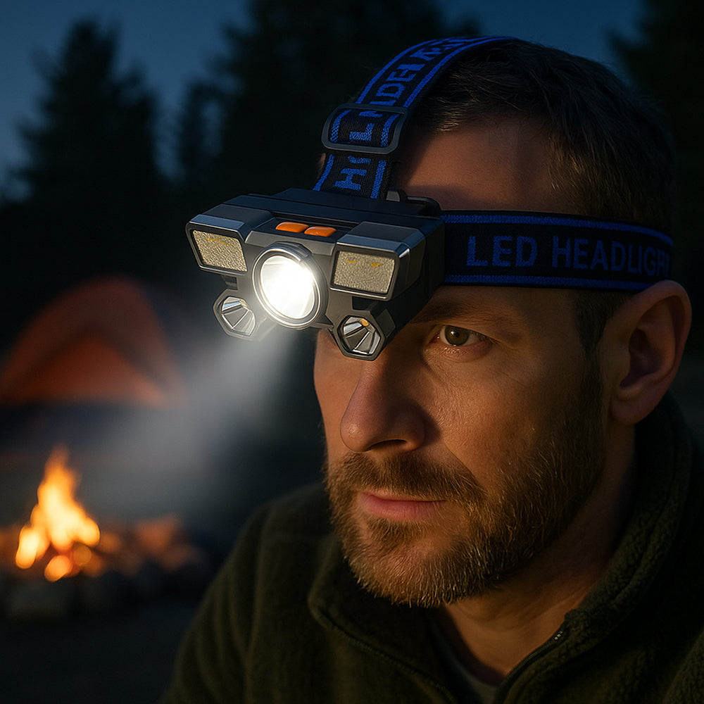 Pannlampa 300 lumen, vattenavvisande – 4 ljuslägen