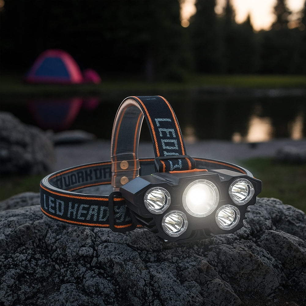 Pannlampa 300 lumen 180° justerbar vinkel – 4 ljuslägen