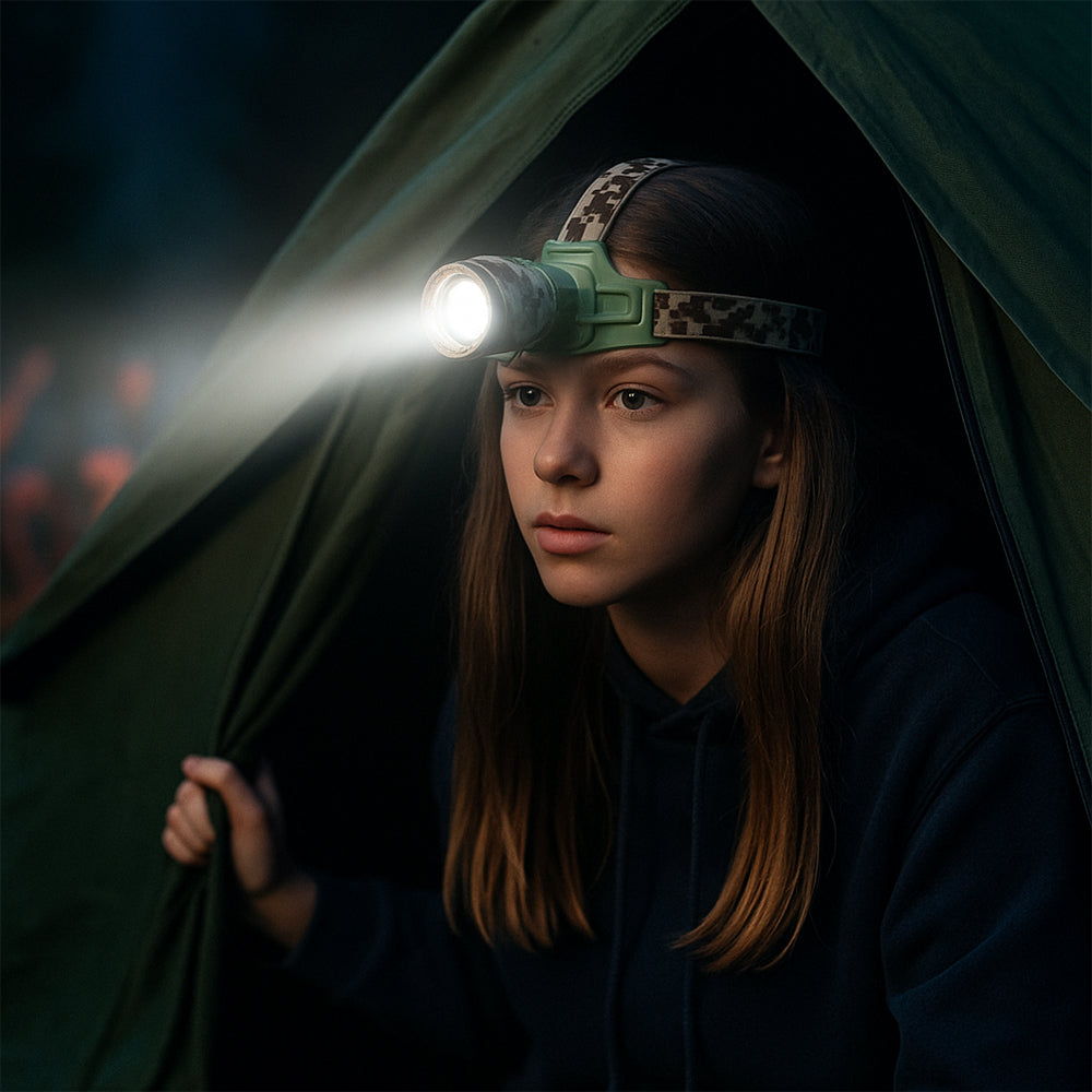 LED Pannlampa med camouflage – kraftig med 3 lägen