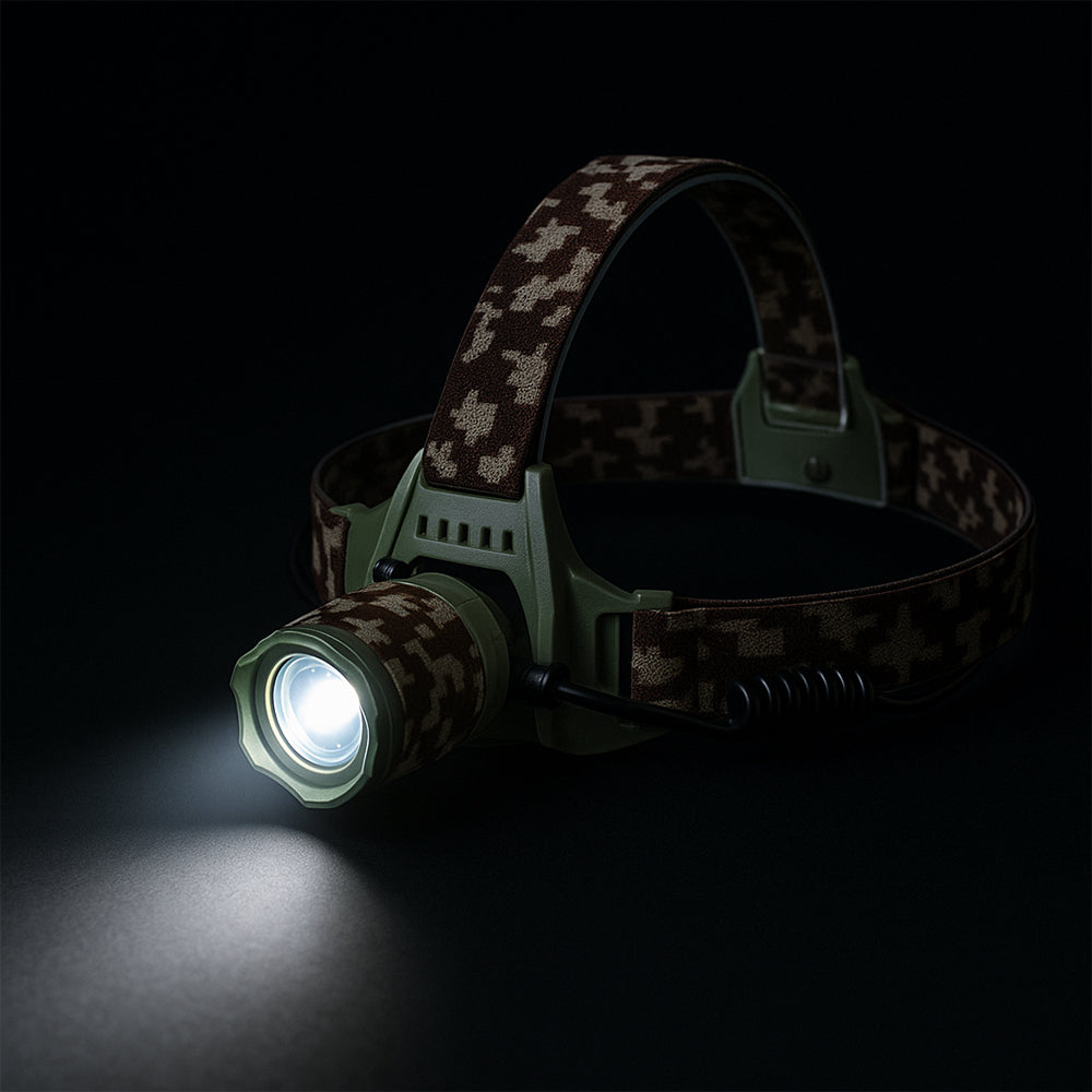 LED Pannlampa med camouflage – kraftig med 3 lägen