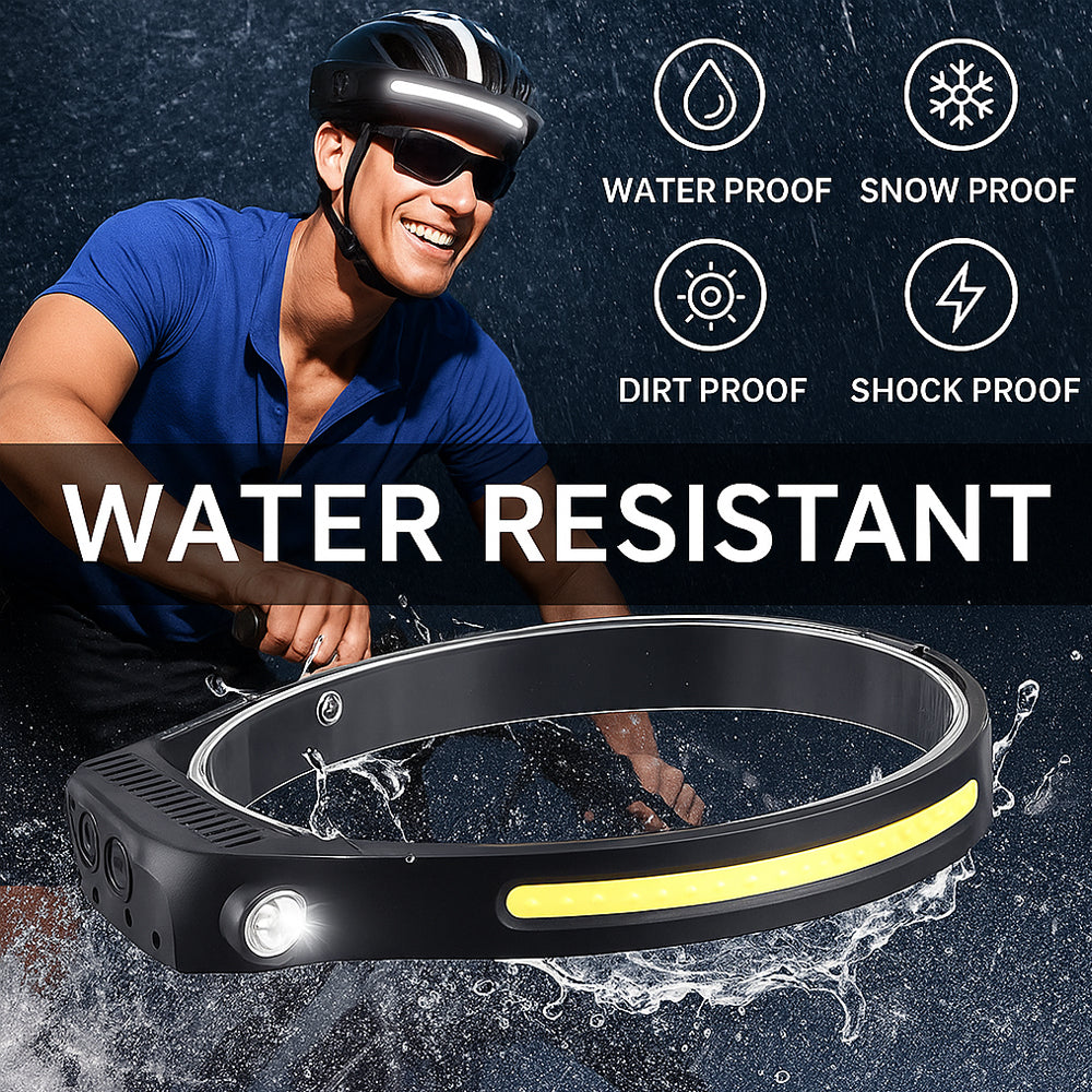 Pannlampa med COB-ljus – 330 lumen, vattenavvisande – 5 ljuslägen