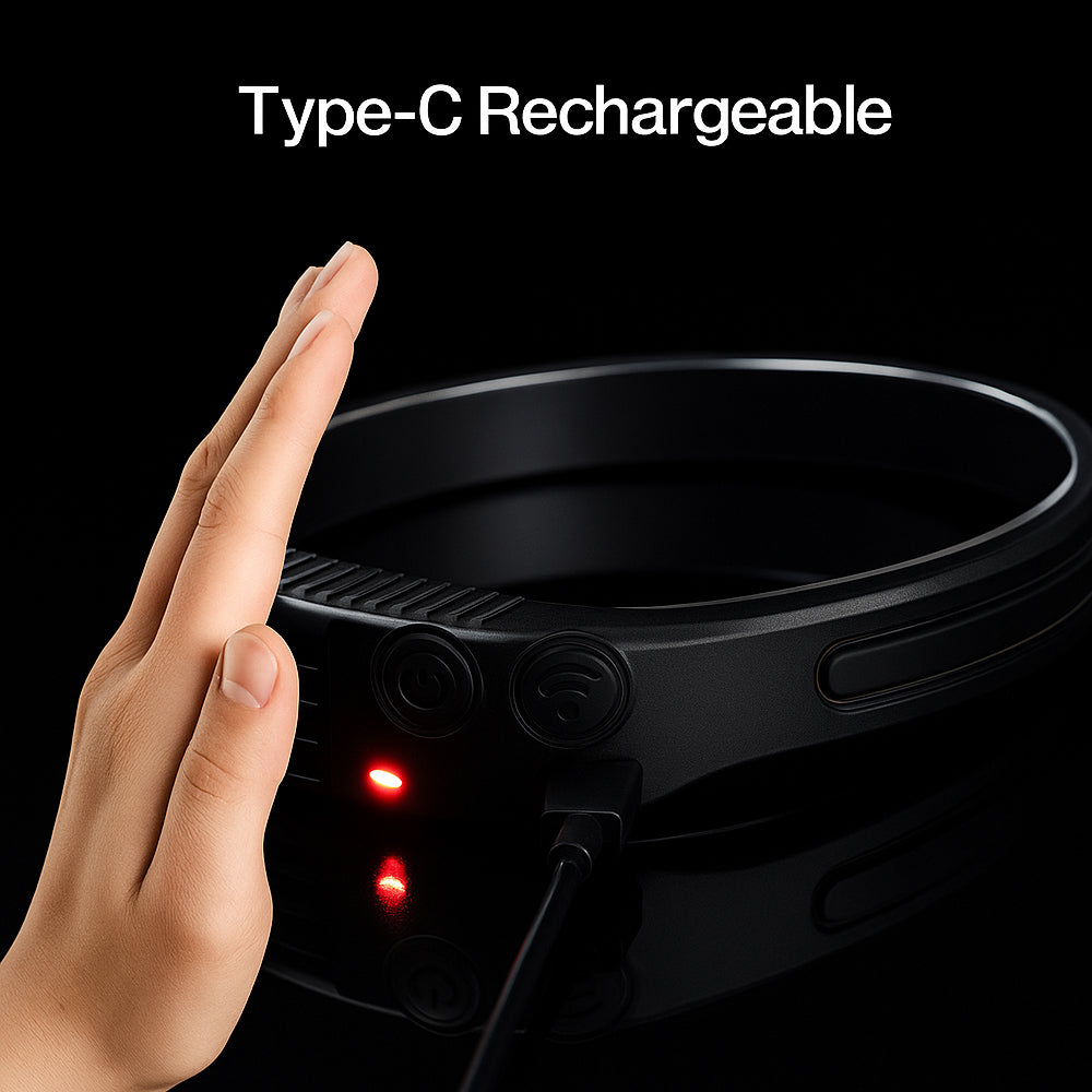 Pannlampa med COB-ljus – 330 lumen, vattenavvisande – 5 ljuslägen