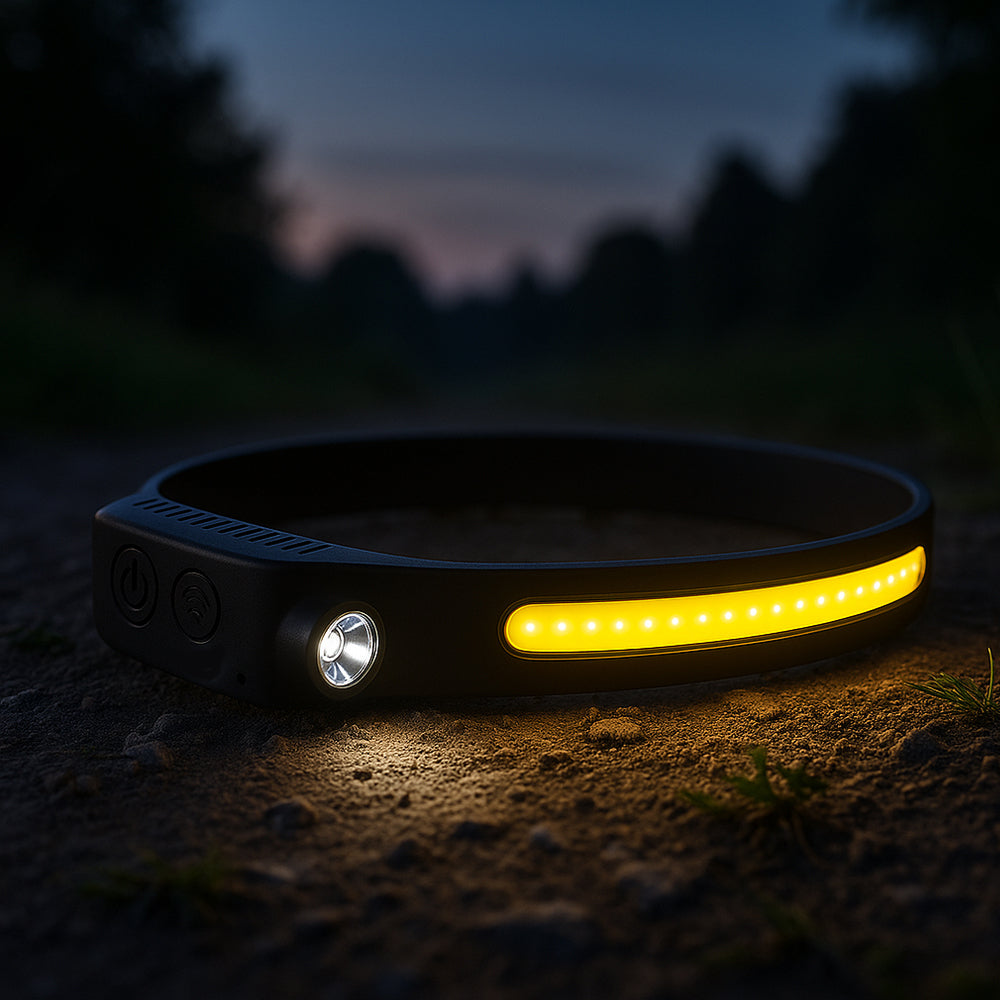 Pannlampa med COB-ljus – 330 lumen, vattenavvisande – 5 ljuslägen