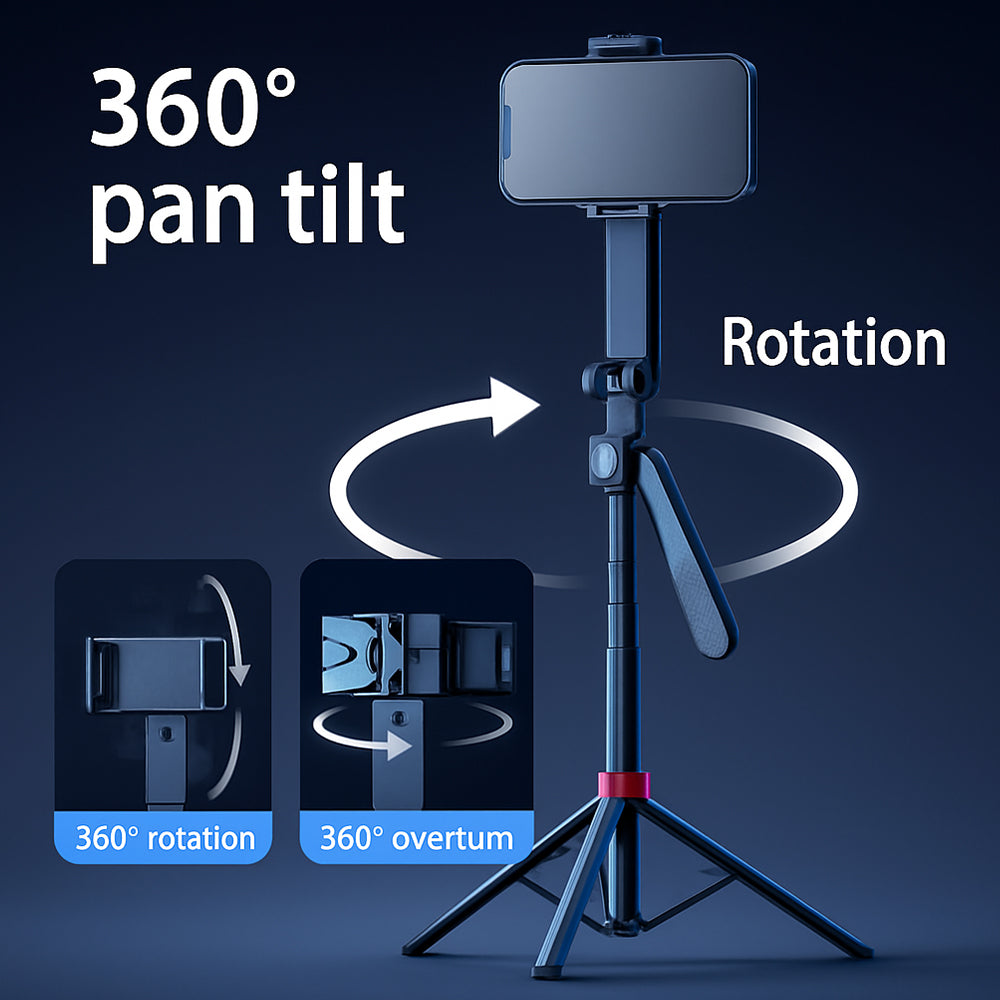 Selfiestick med intelligent ansiktsspårning inkl. ljus - Q185