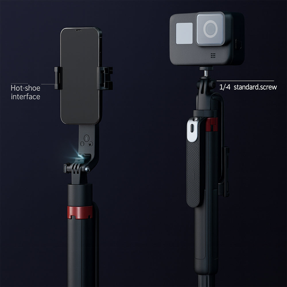 Selfiestick med intelligent ansiktsspårning inkl. ljus - Q185