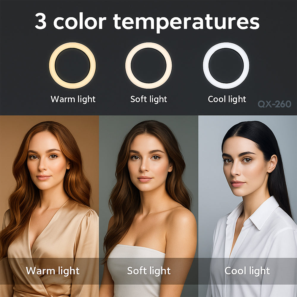 Ring light - 3 ljuslägen - QX-260