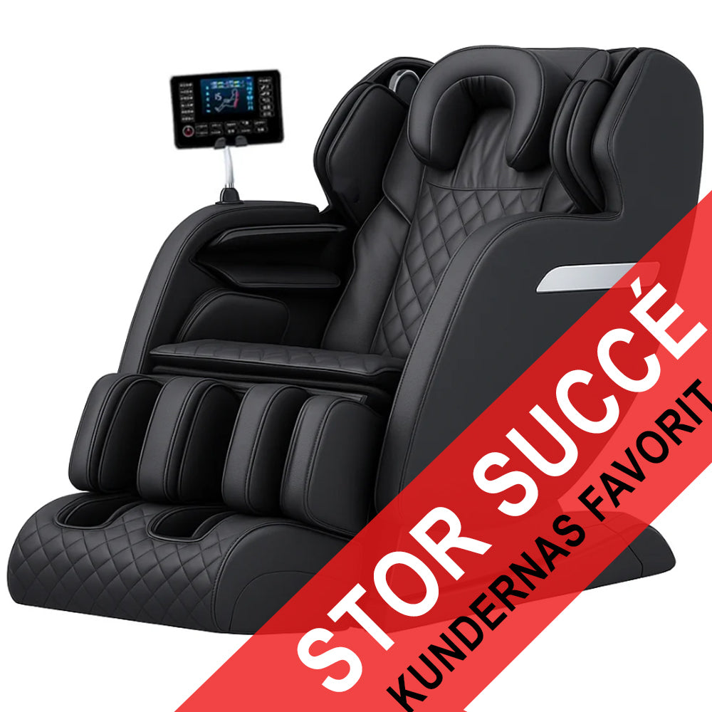 Massagestol 4D med SL-teknologi, lufttrycksmassage, värmeterapi och stor pekskärm – Modell A6 Svart