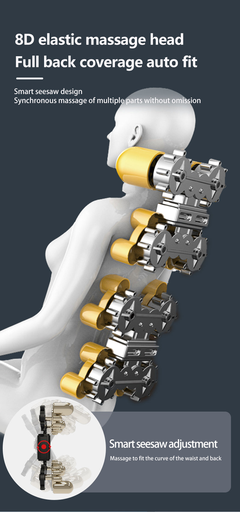 Massagestol 8D - S-teknologi, Zero Gravity och Värmebehandling - Model S9C