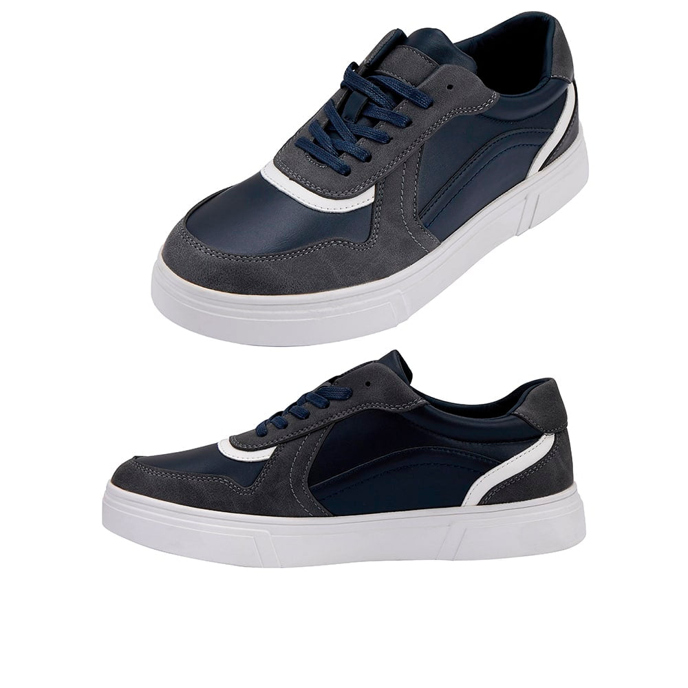 Sneakers för herrar, marinblå och vita